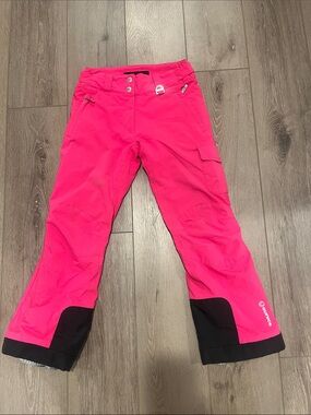 Sunice Hot Pink Kids Ski Pants with Black Cuffs